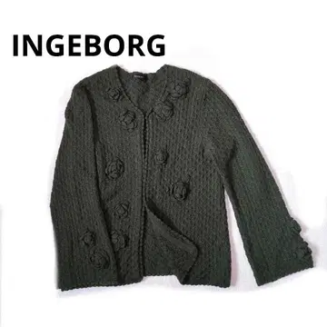 INGEBORG 잉게보그 플라워 모티브 니트 가디건 울