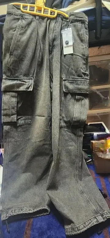 데님 카고 팬츠