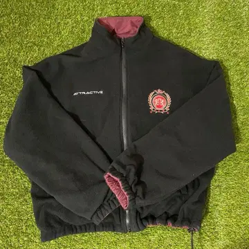 MSG 나일론 자켓 플리스 블랙 와인 레드 리버서블 드로우 코드