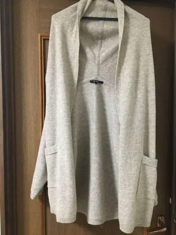 MACPHEE 울 캐시미어 후드 부착 니트 가디건