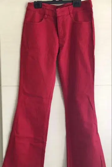 플레어 데님 팬츠 빨간색