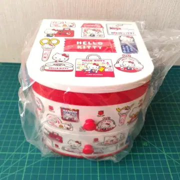 HELLO KITTY 2단 수납 박스 플라스틱 체스트