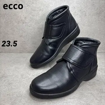새상품급! ecco 에코 컴포트 숏부츠 벨크로 테이프 가죽 블랙