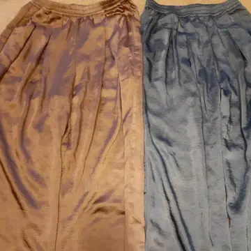 Riche glamour 광택 바지 팬츠 브라운&블루 2장 세트