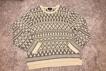 HARE 니트 스웨터 그레이 아이보리 라지