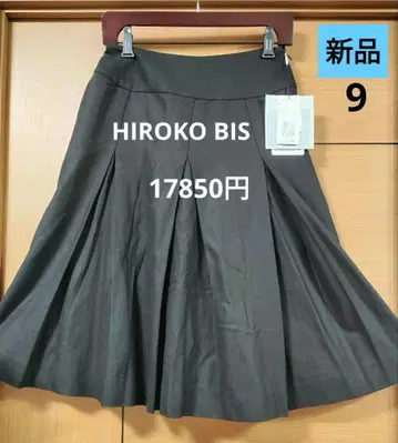 새상품 히로코비스 턱 플레어 스커트 9 블랙