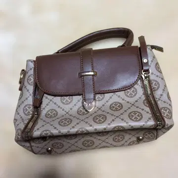 로고 미니 핸드백 브라운 베이지