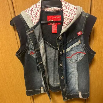 eckored 후드 부착 데님 베스트