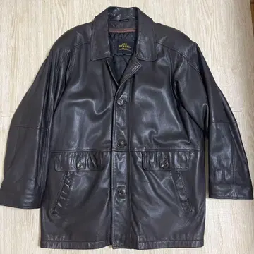 브라운 90s 빈티지 램 가죽 자켓 카 코트 archive