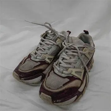 마이클 코스 올 가죽 스니커즈 베이지 x 와인 레드 27cm