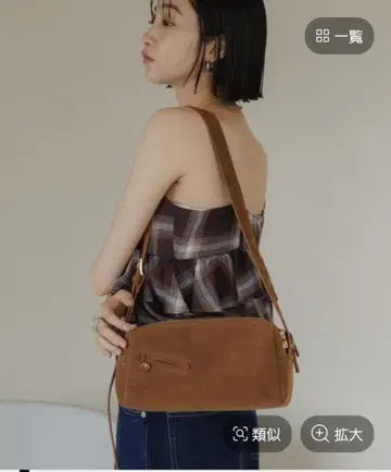 미사용 새상품 LOWRYSFARM 더블 지퍼 숄더백 브라운