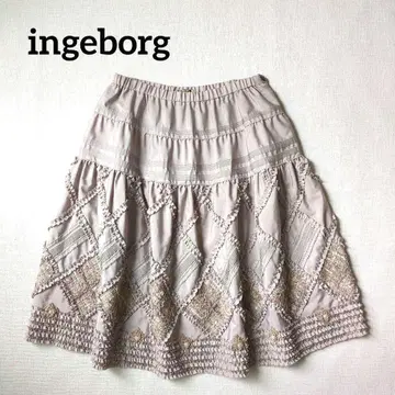 INGEBORG 잉게보그 피코프릴 스커트 핑크 베이지 핑크하우스