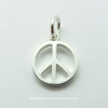 덧붙이는 피스 마크 펜던트 실버 925