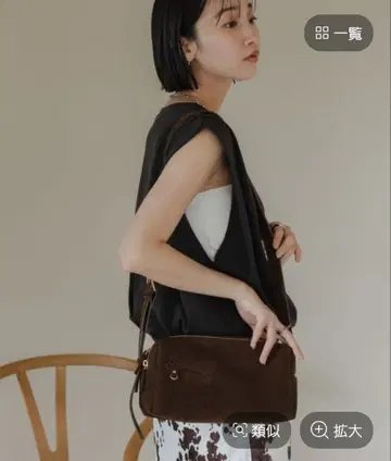 미사용 새상품 LOWRYSFARM 더블 지퍼 숄더백 다크 브라운