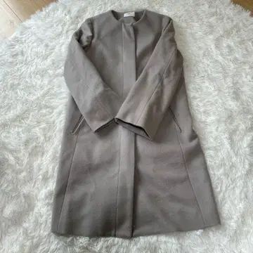 [ 새상품급 ] AMACA 아마카 노카라 베이지 울 코트 40 캐시미어