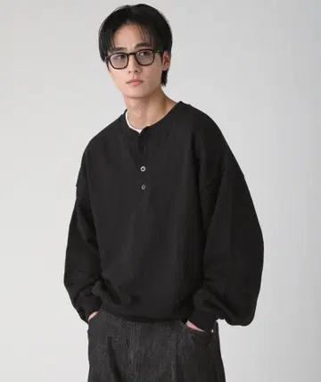 EPIC 헤비 웨이트 크롭 헨리넥 맨투맨 풀오버