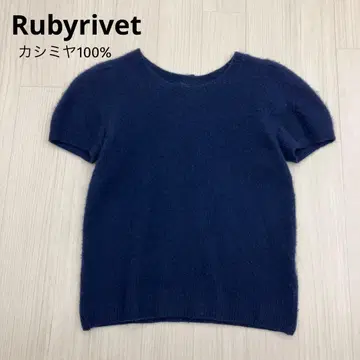 Rubyrivet 루비리벳 캐시미어 크루넥 반팔 니트