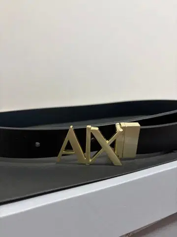 Armani Exchange 블랙 가죽 벨트