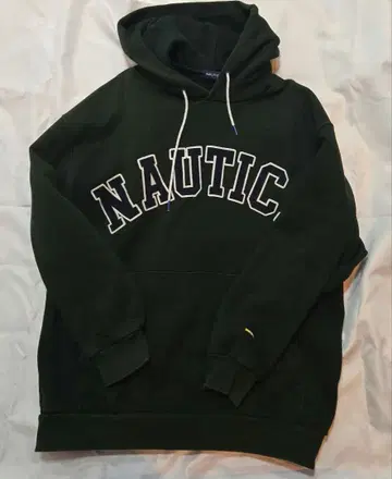 NAUTICA 다크 그린 후드 부착 후드티