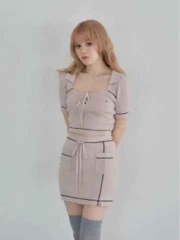 andmary 키티 니트 세트 업