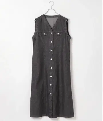 새상품 렙심 데님 베스트 원피스 블랙