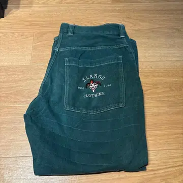 XLARGE 와이드 팬츠 다크 그린 34인치입니다.