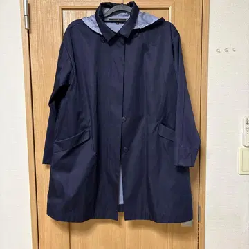 esche 네이비 후드 부착 코트