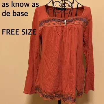 [ as know as de base ] 오렌지 블라우스/긴팔/레이스