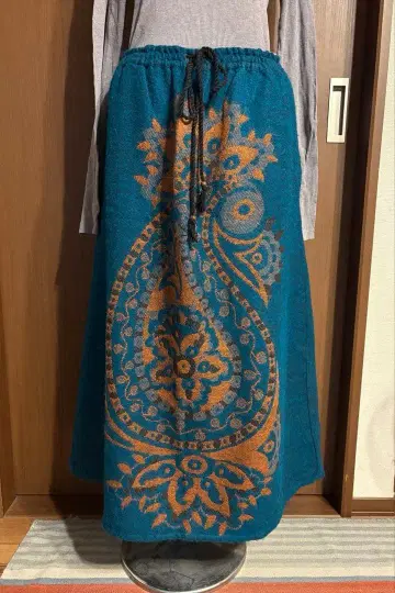 페이즐리 무늬 롱 스커트