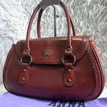 ANNA SUI 가죽 핸드백 토트백 천연 가죽 나비 브라운