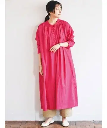 펠리시모 아베크모아 롱 원피스 긴팔 핑크