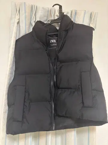 ZARA 퍼 베스트 S 다운 베스트 블랙 블랙