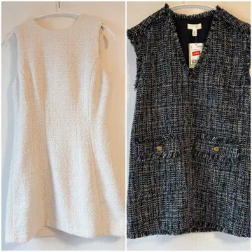H&M 부클레 원피스 트위드 원피스 2개 세트 S 사이즈