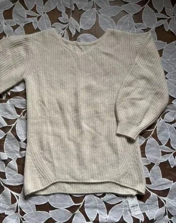 rienda 라쿤 MIX Knit TOP 스웨터 V넥 니트