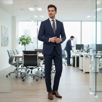 네이비 스트라이프 비즈니스 정장 정장 셀렉트