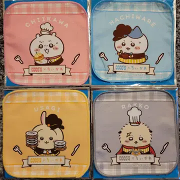 코스 타월 4장 세트 치이카와 하치와레 토끼 랏코