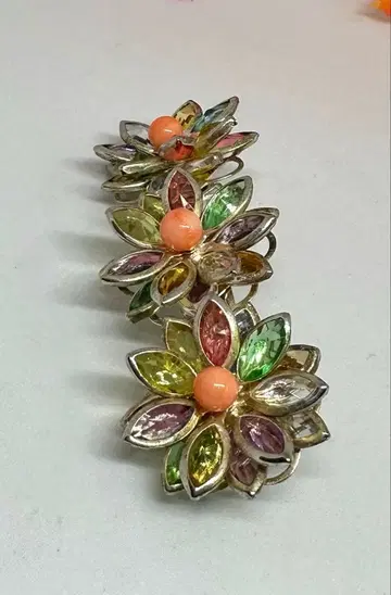 1104 천연색 돌꽃 디자인 헤어핀 다색