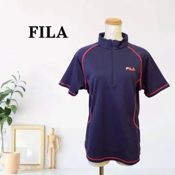 zG47 [ M ] 휠라 트레이닝 하프 지퍼 액티브웨어 반팔