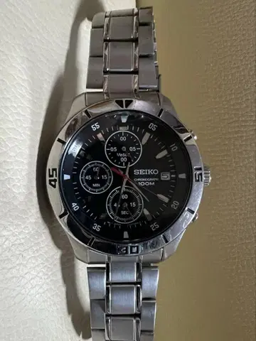 세이코 크로노그래프 손목시계 블랙