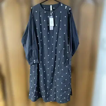 [ 미사용 새상품 ] cloud nine 자수 원피스 논노 면100%