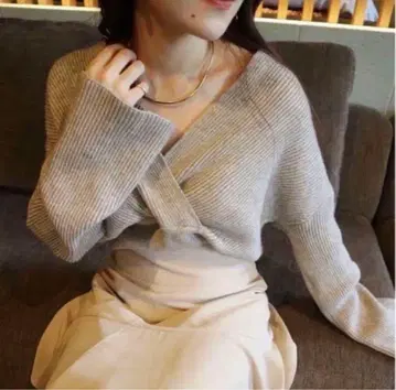 acka 프렌치 슬리브 카슈쿨 니트