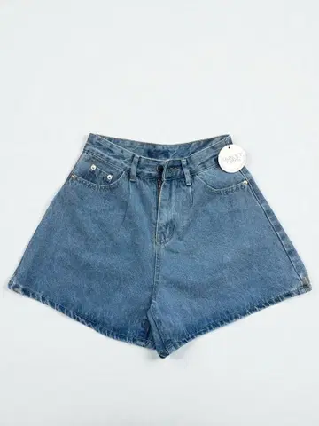 sudo TABLET hotel 하이웨스트 숏팬츠 데님 블루