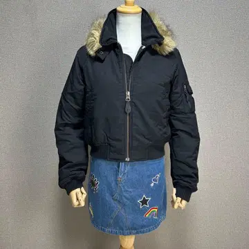 y2k 헤이세이 갸루 그런지 Alpha 밀리터리 자켓 ma-1 블랙