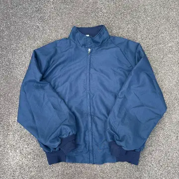 90s 빈티지 네이비 해링턴 자켓 드리즐러 타탄 체크 안감