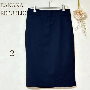 [ 바나나리퍼블릭 ] 스커트 무릎 기장 타이트 지퍼식 슬릿 네이비