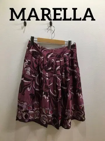 [ MARELLA ] 미디 스커트 퍼플 올 패턴 L