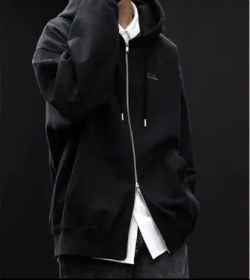 클레이 헤비웨이트 풀 집업 블랙 후드티