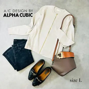 A/C DESIGN BY ALPHA CUBIC 지퍼 가디건 L