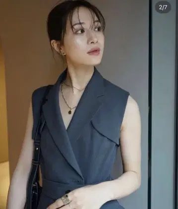 Laube Blanc 슬리브리스 코트 드레스 택 포함 미사용 새상품