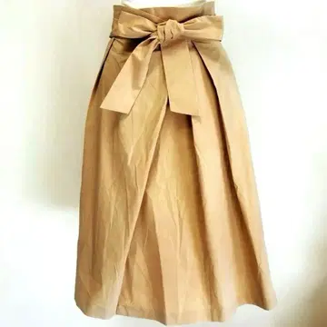 에프데 ef-de 리본 플레어 스커트 9호 베이지 고급 일본제 미디